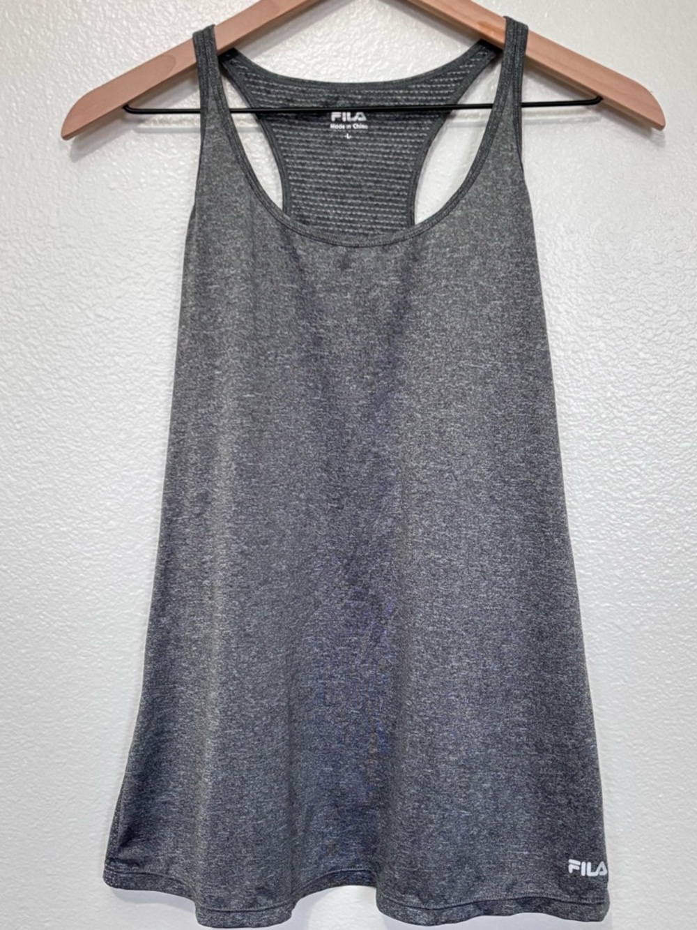 FILA Gray Racerback Tank Top Women’s Large Athletic Workout Top